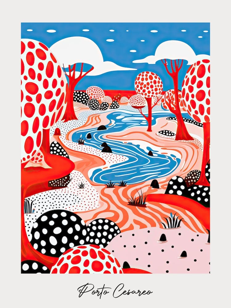 Poster Of Porto Cesareo, Italy, Illustration In The Style Of Pop Art 1