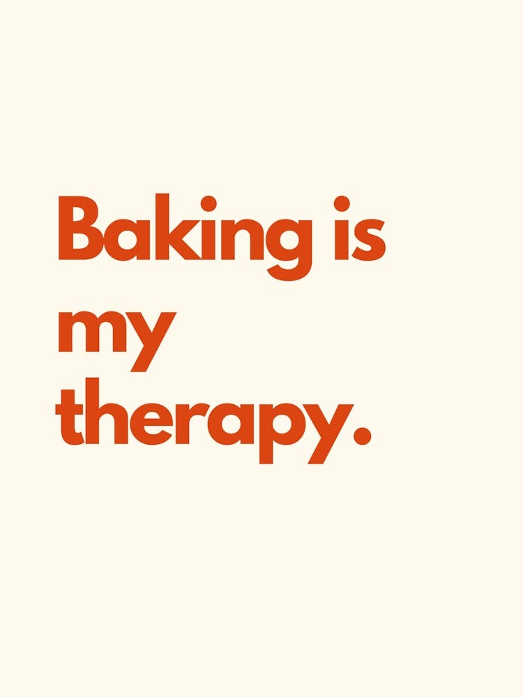 Baking Therapy Kitchen Typography Cream Red