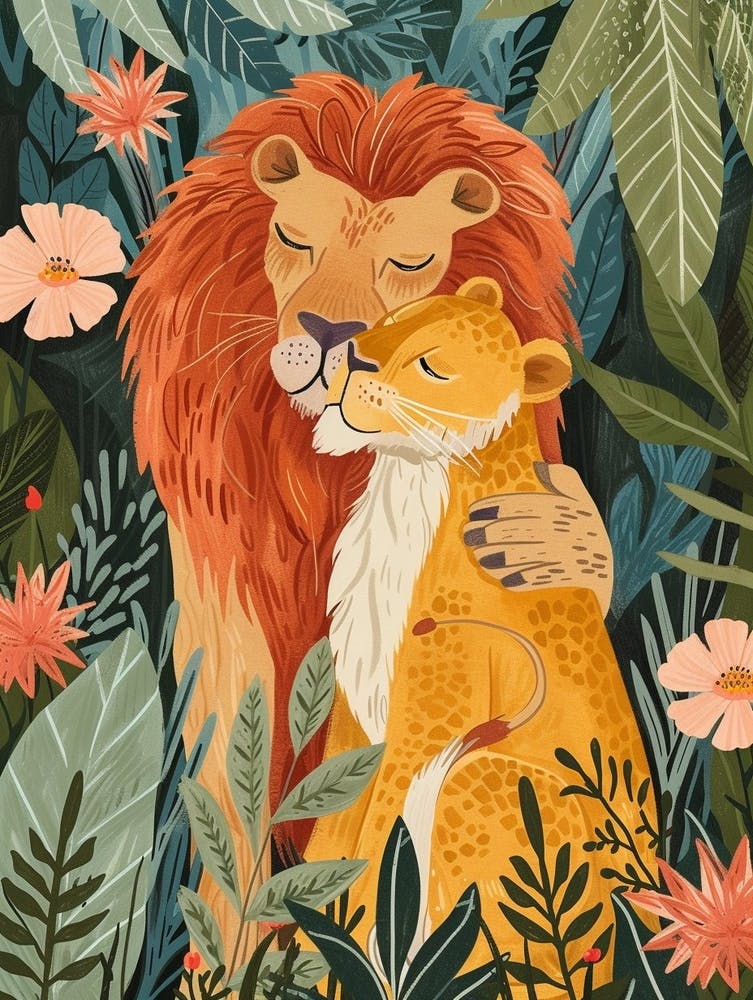 African Lion Rituals Illustration 2