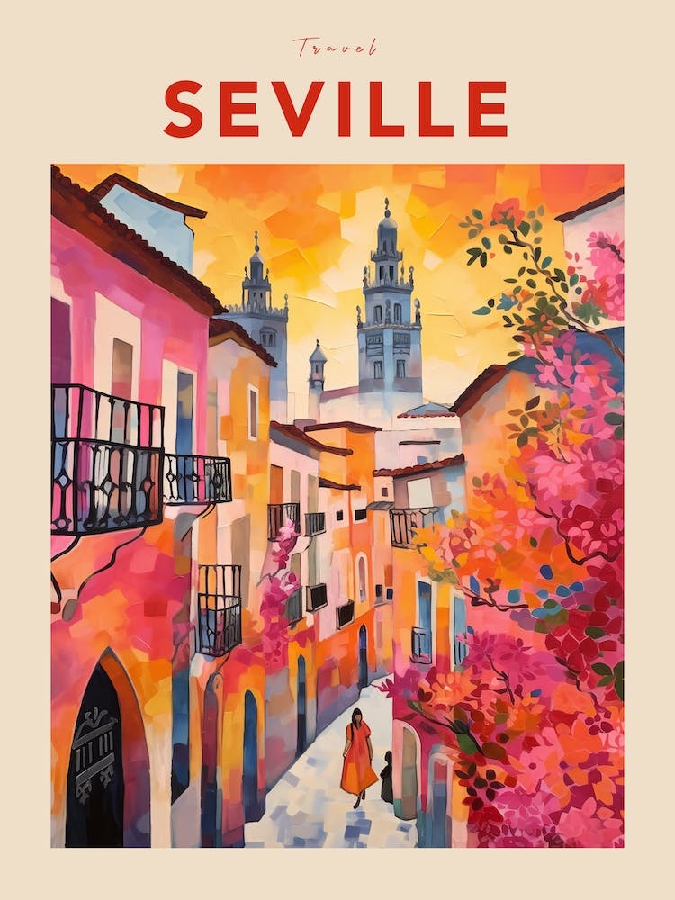 Seville Spain 2 Fauvist Travel Poster