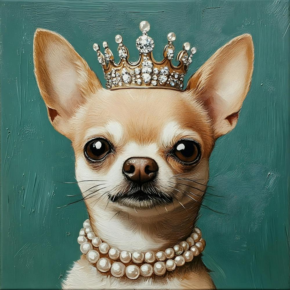 Chihuahua In Crown And Pearls 9