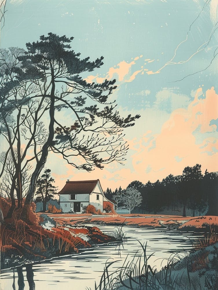Karuizawa Japan 2 Retro Illustration