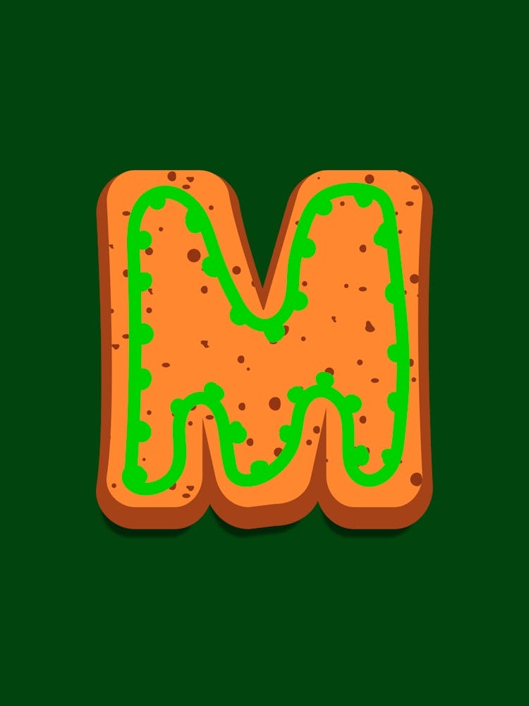 Gingerbread Christmas Letters Living Room Holiday Display Green 13