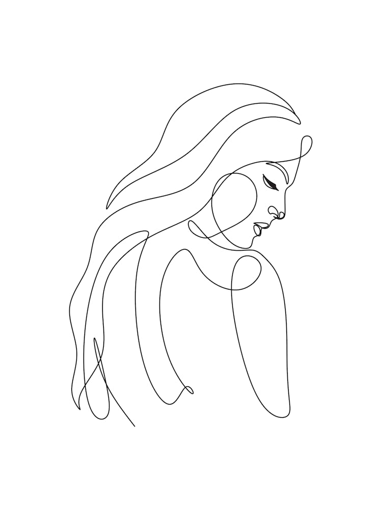 Continuous Line Drawing Of A Woman 1
