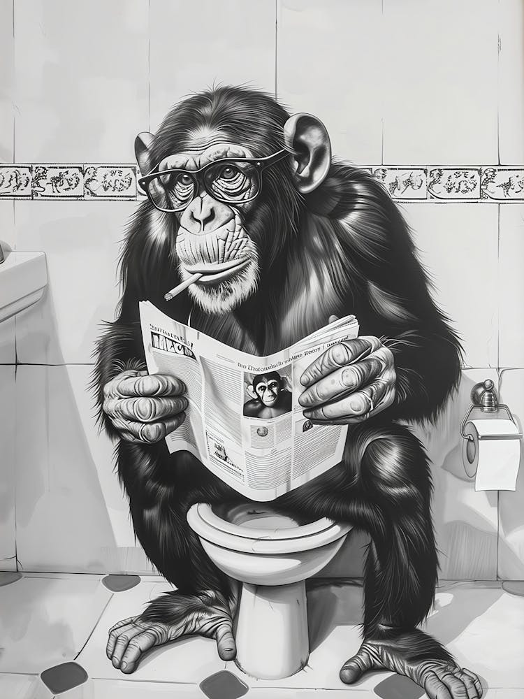 Monkey Print Animal Restroom Sign Safari Animal Wall Decor Bathroom Humor Art Moody Animal Decor Kids Bathroom Wall Art Monkey Wall Art