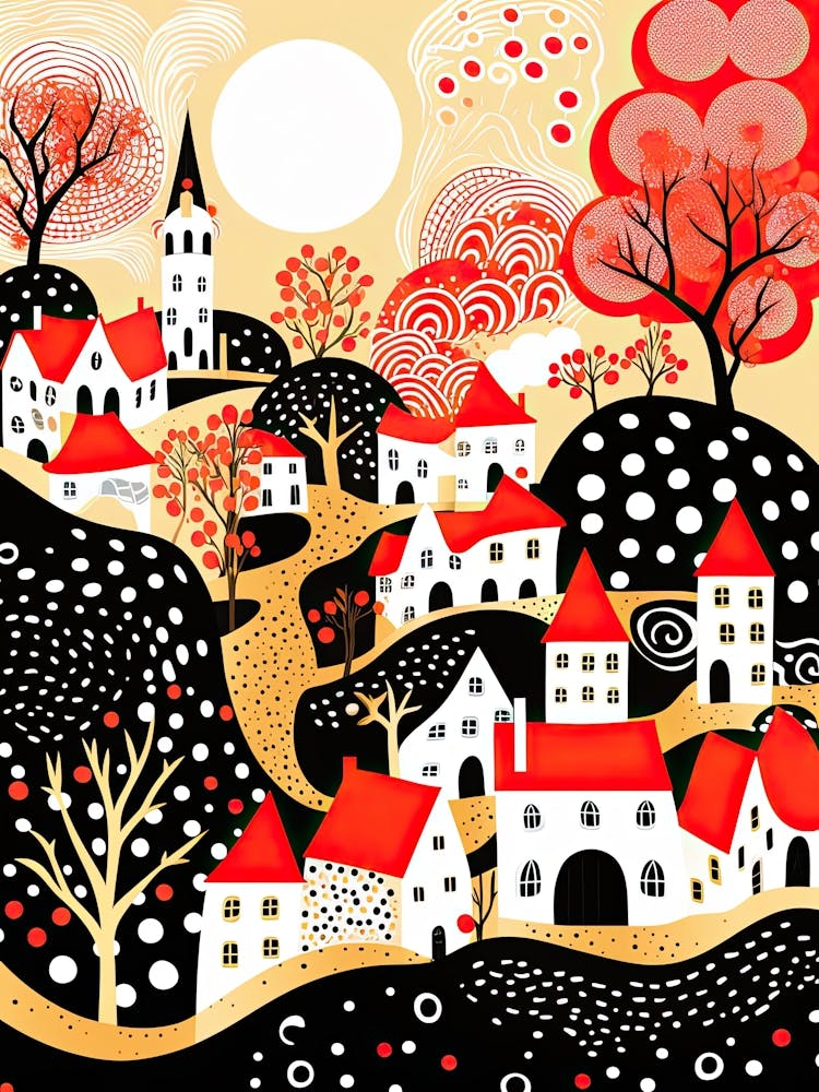 Prague, Illustration In The Style Of Pop Art 1