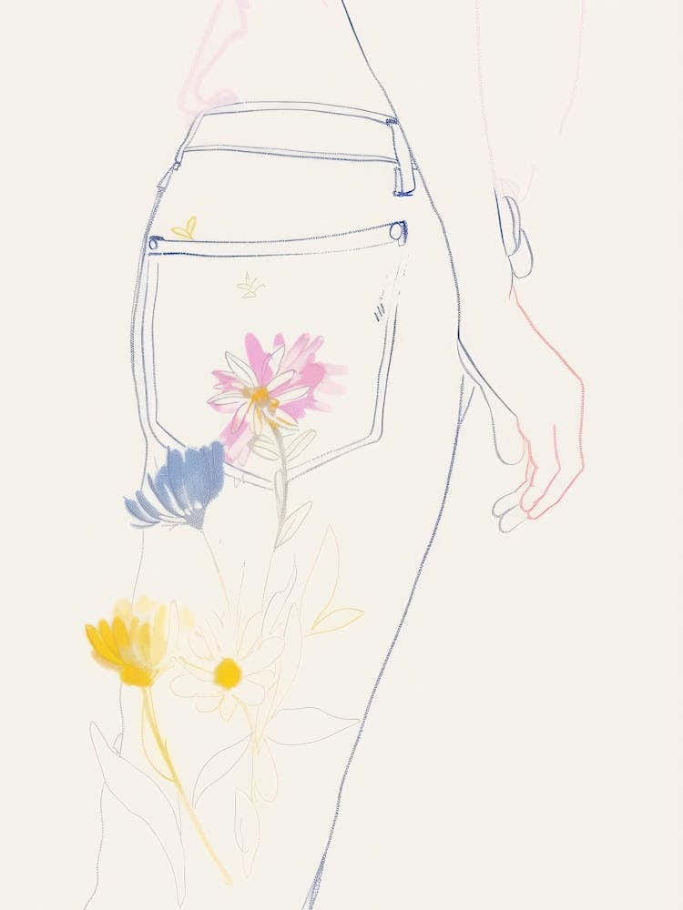 Jean Line Art Flowers 3