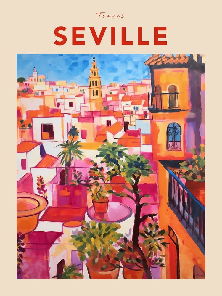 Seville Spain Fauvist Travel Poster