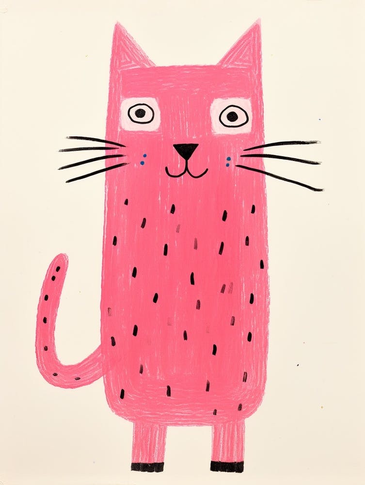 Pink Polka Dot Cat 5