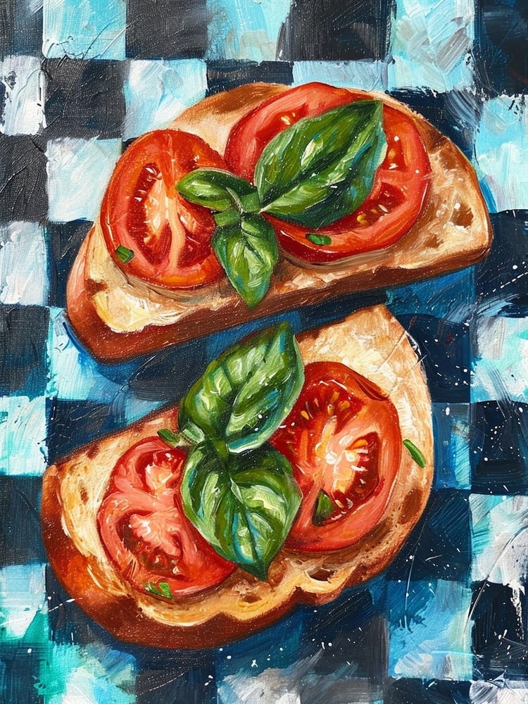 Bruscetta Blue Checkerboard 3