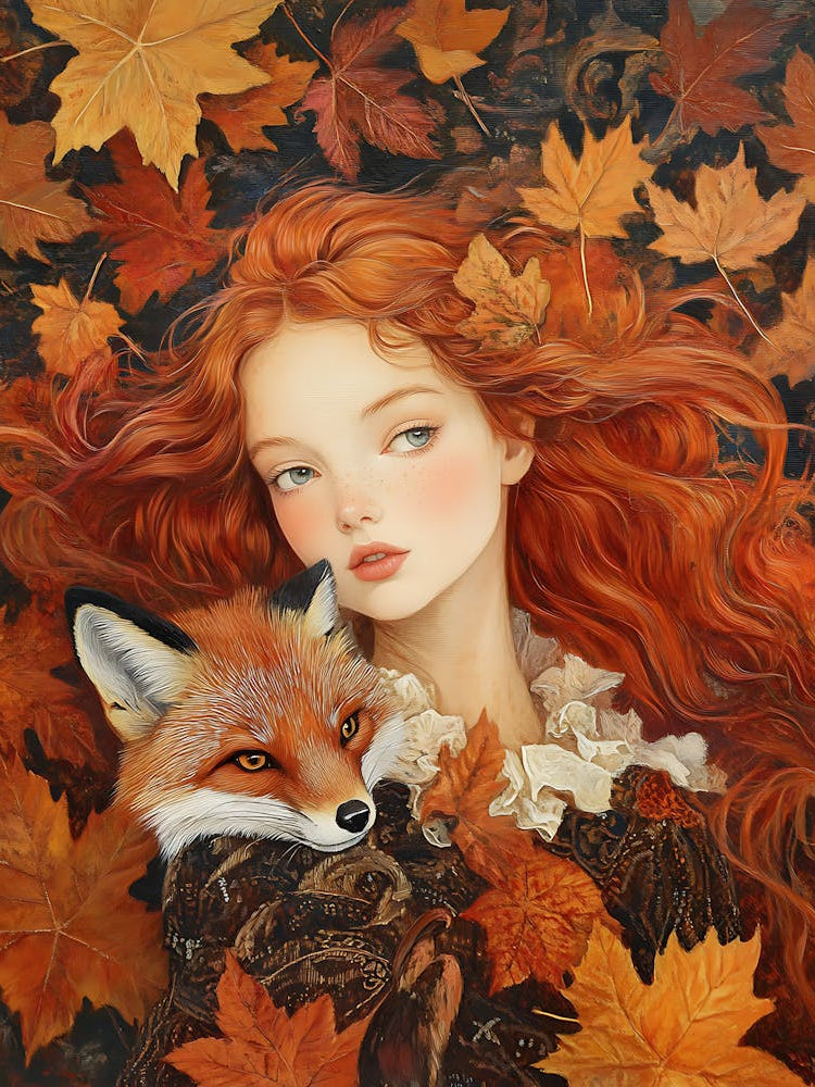 Autumn Girl With Fox 2