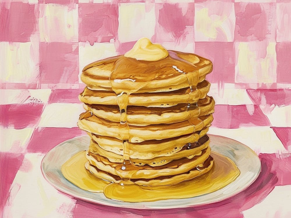 Pancake Stack Pink Checkerboard 3