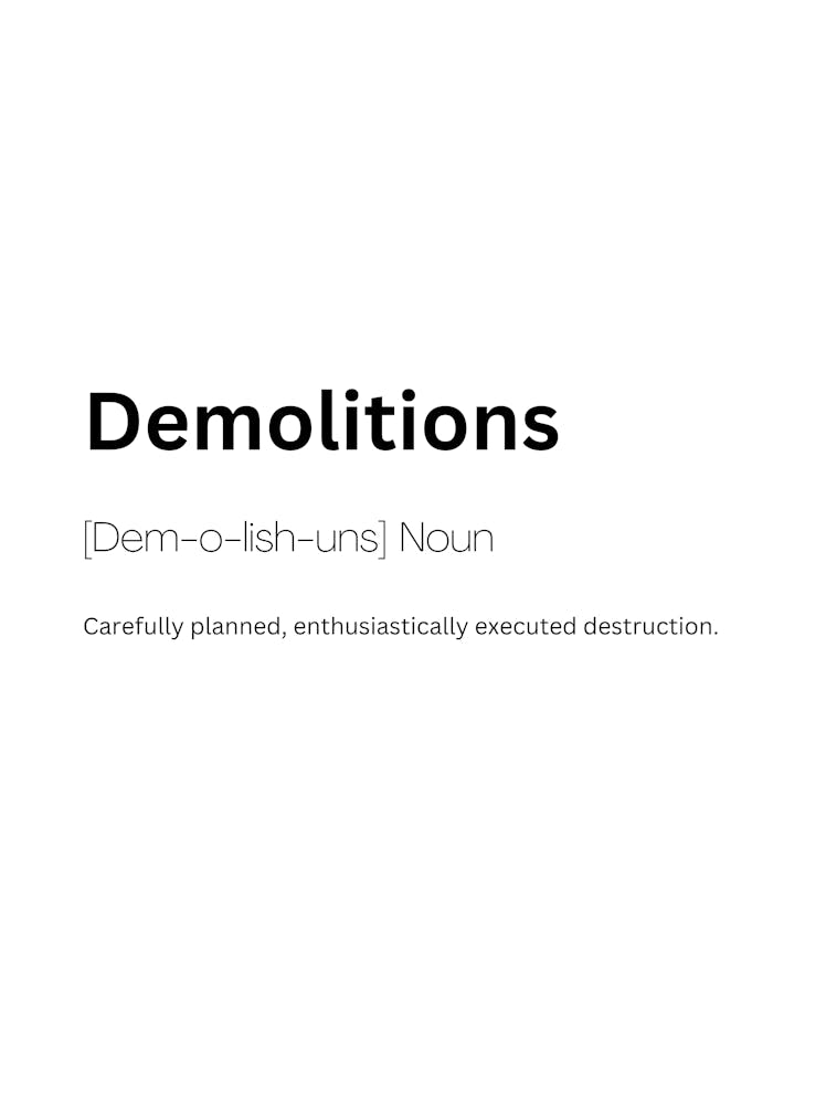 Demolitions Definition Meaning 1