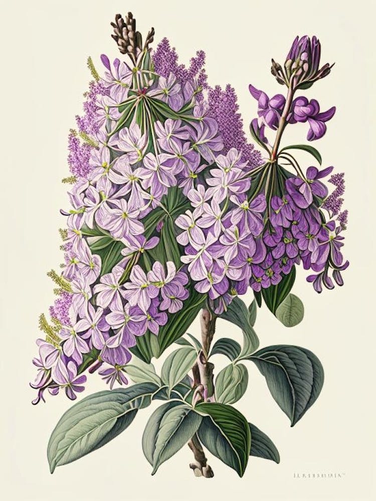 Lilac Floral 3 Botanical Vintage Poster Flower