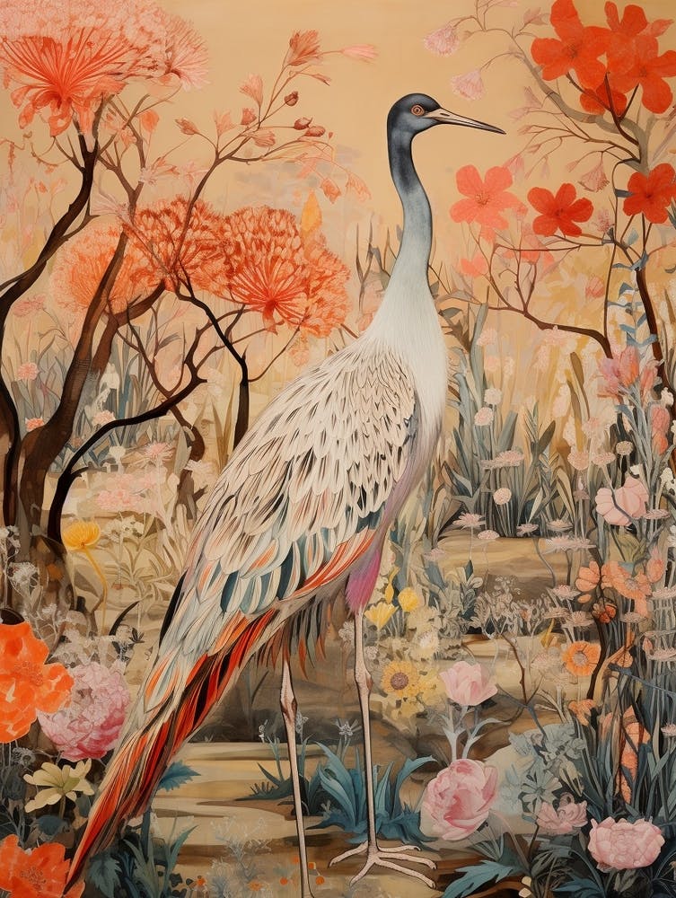 Crane 1 Detailed Bird Painting