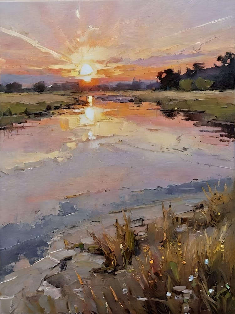 Sunset Over The River