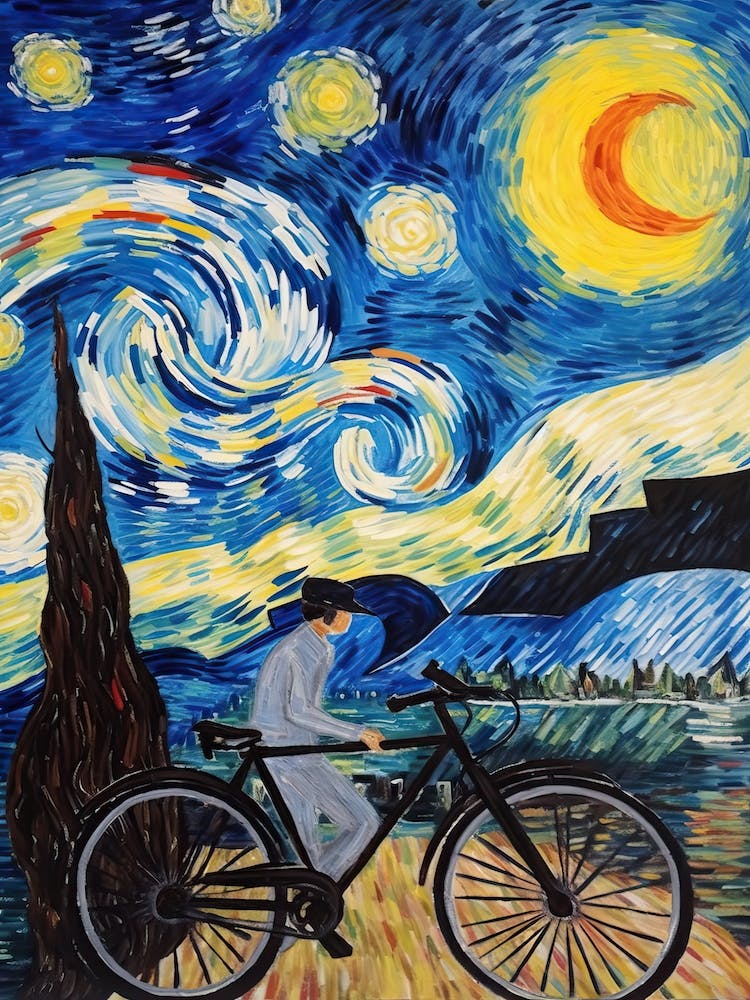 Cycling In The Style Of Van Gogh 1