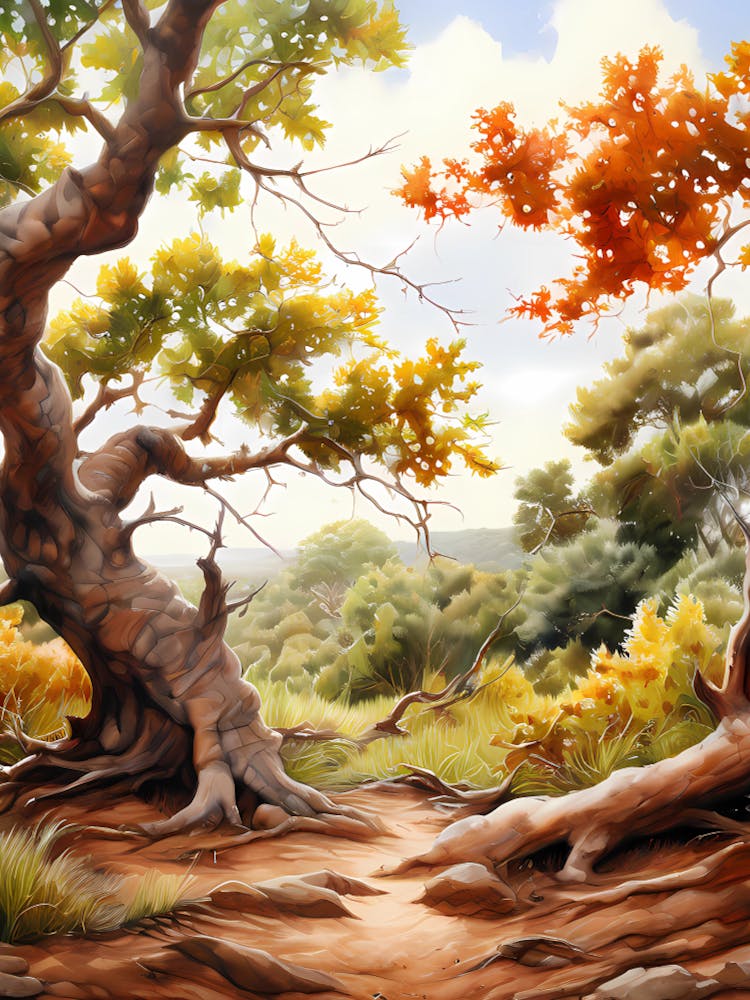 Autumn Trees In The Forest