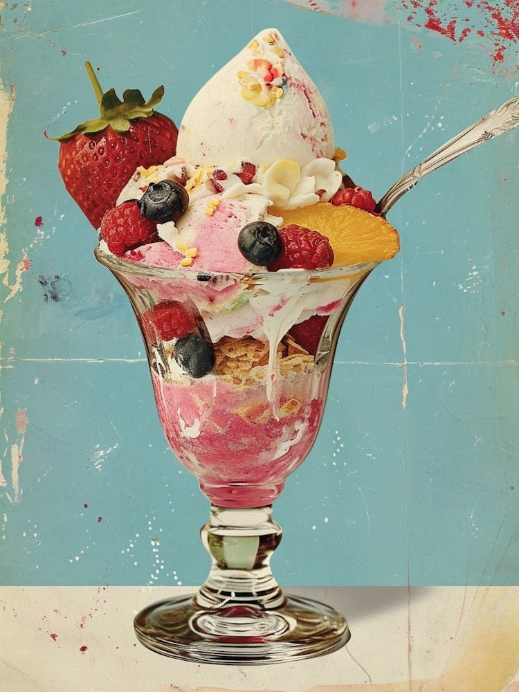 Retro Kitsch Ice Cream Sundae 1