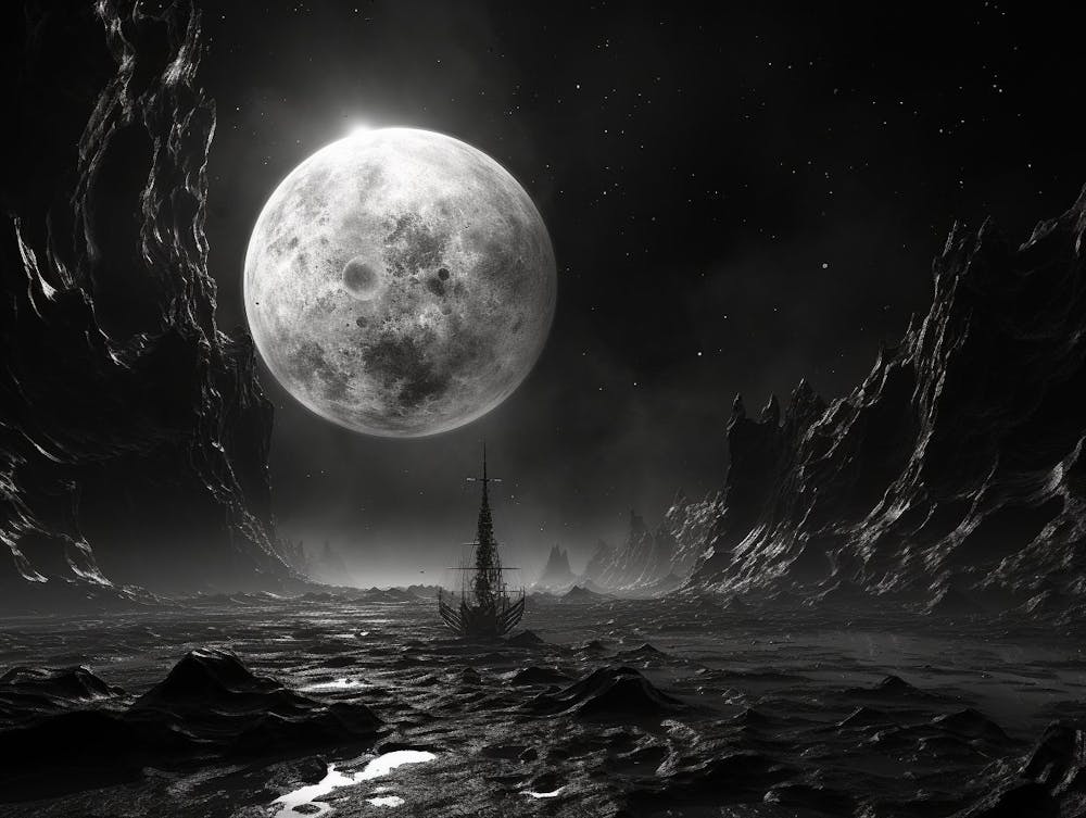 Voyage Interstellaire Abstrait Noir et Blanc 5