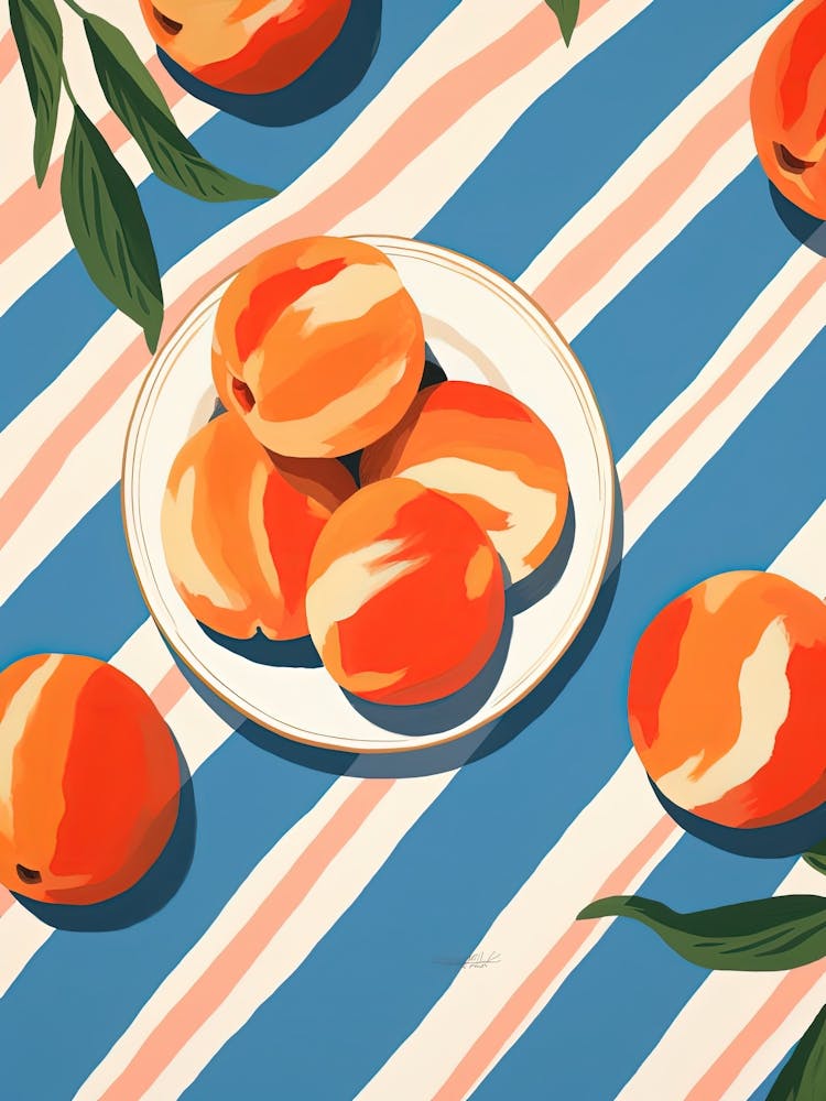 Peaches Fruit Summer Illustration 4