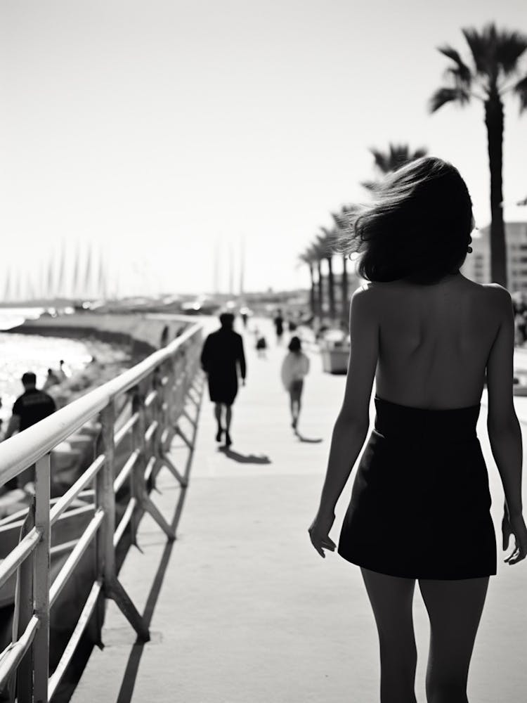 Cannes, Black And White Analogue Photograph 2