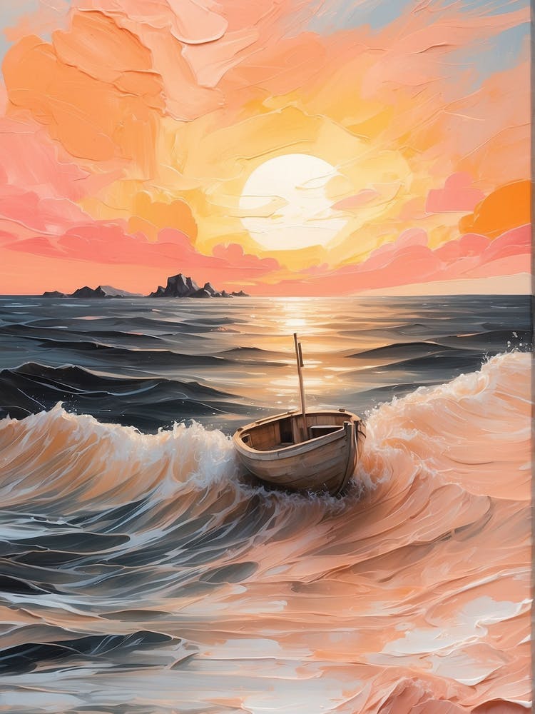 Sunset on sea Canvas Print