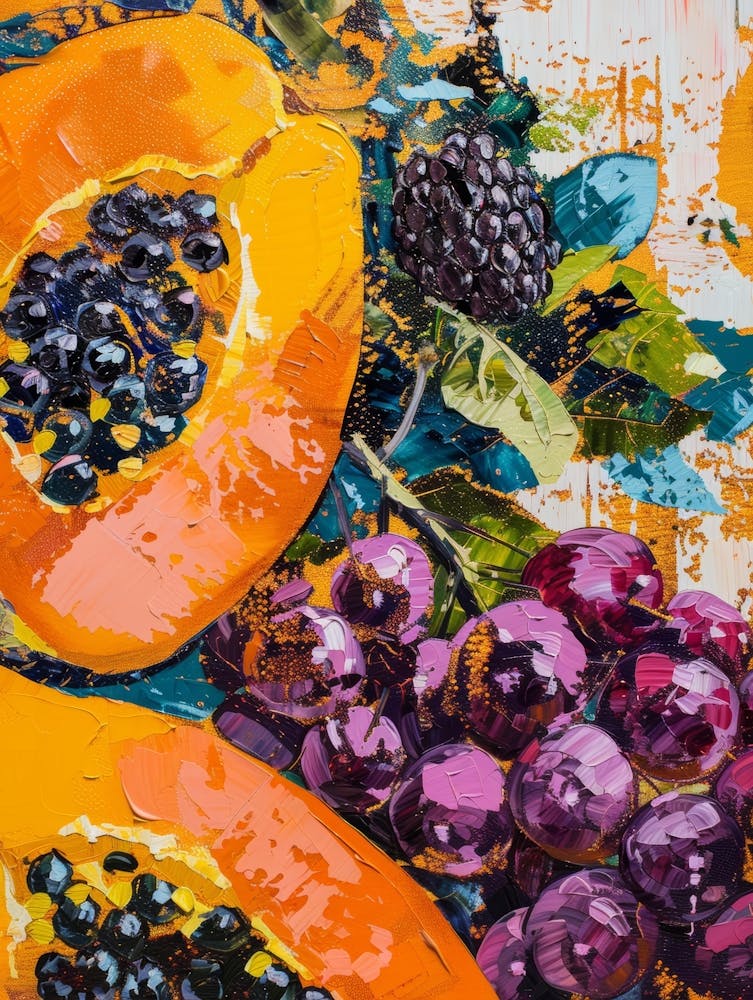 Papaya And Grapes