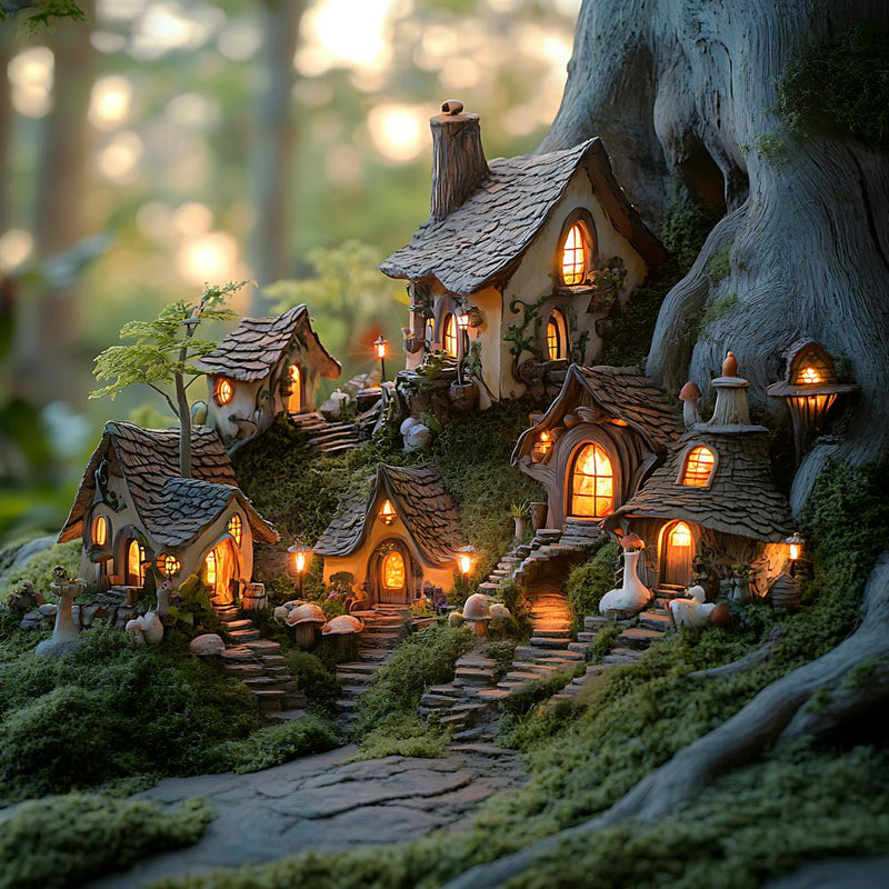 Fantasy Fairy Village Twilight Scene 4
