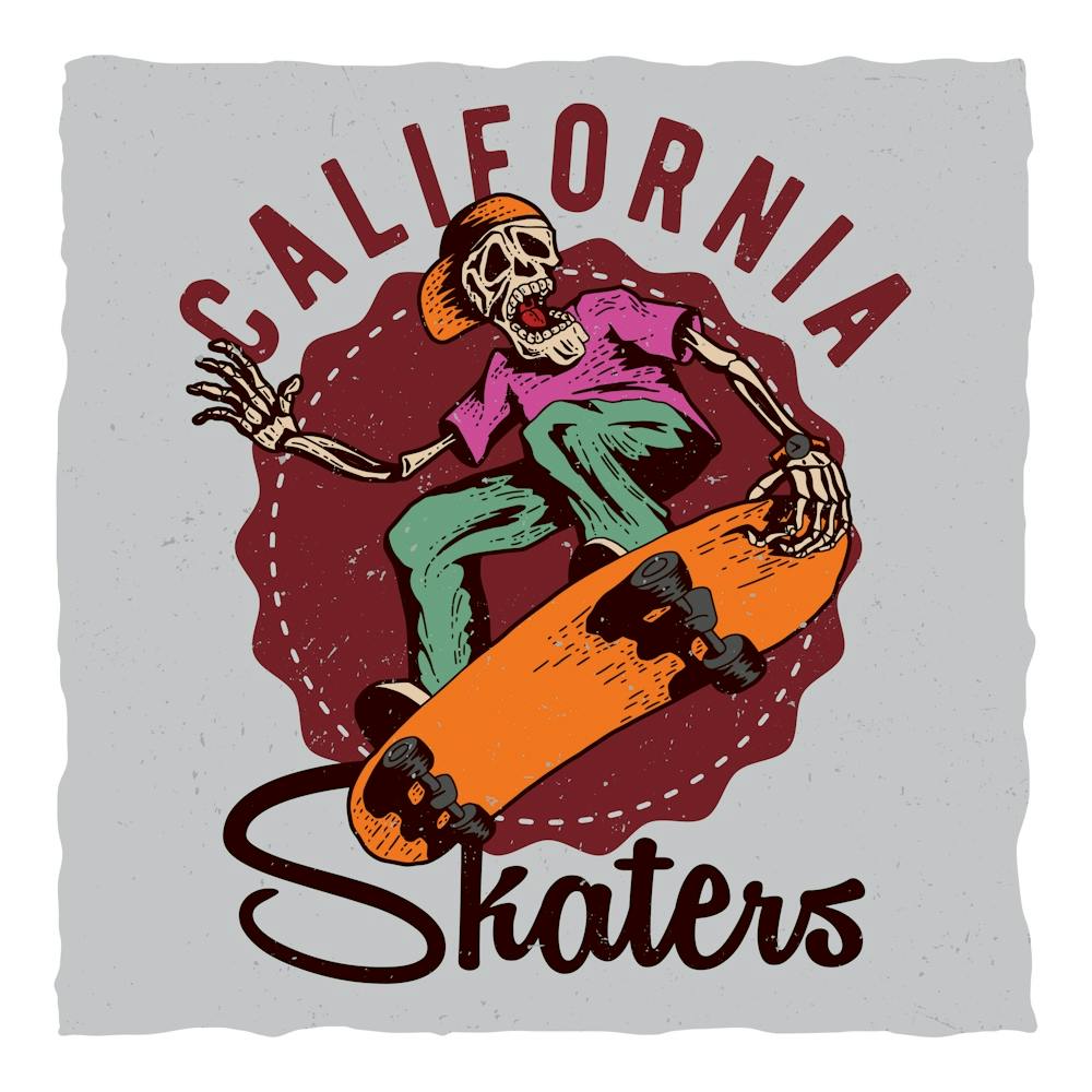 Vintage Skeleton Print Trendy Halloween Wall Art 04