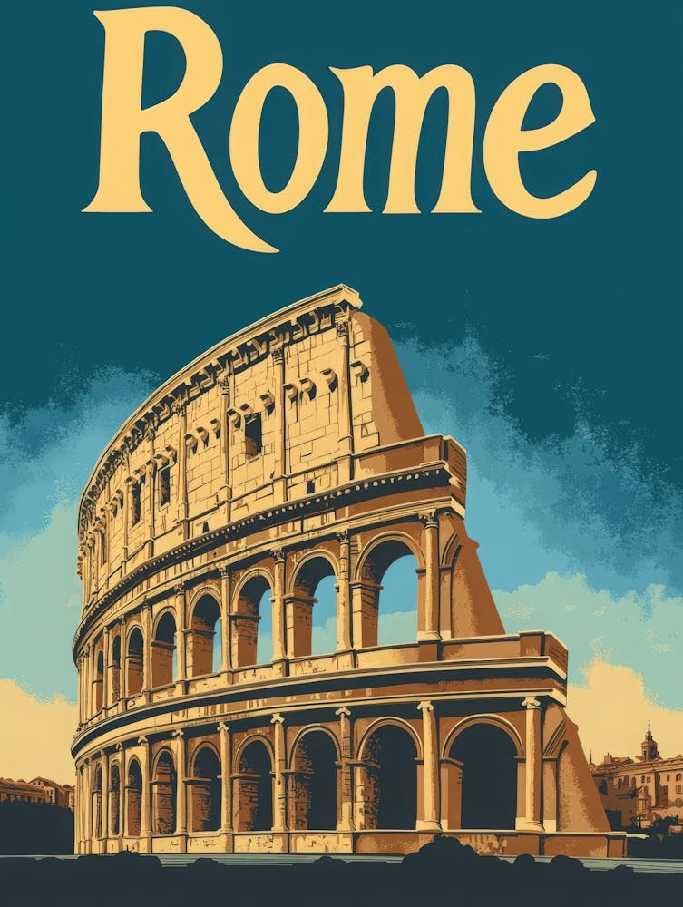 Aihrgdesign A Vintage Travel Poster Of Rome