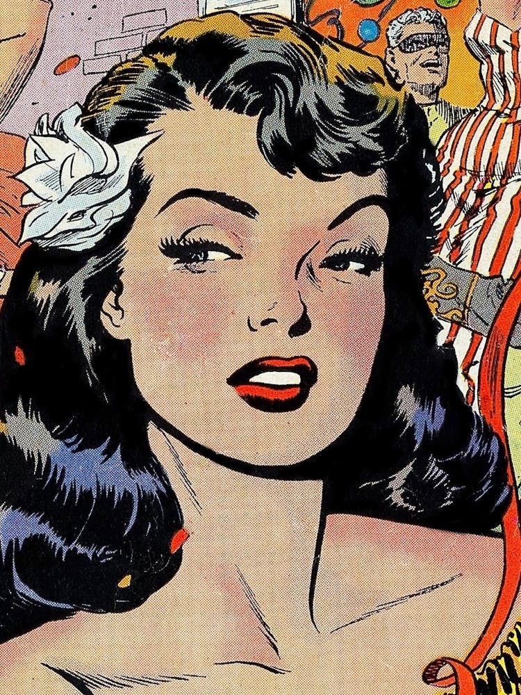 Seductive Pop Art Girl With Flower