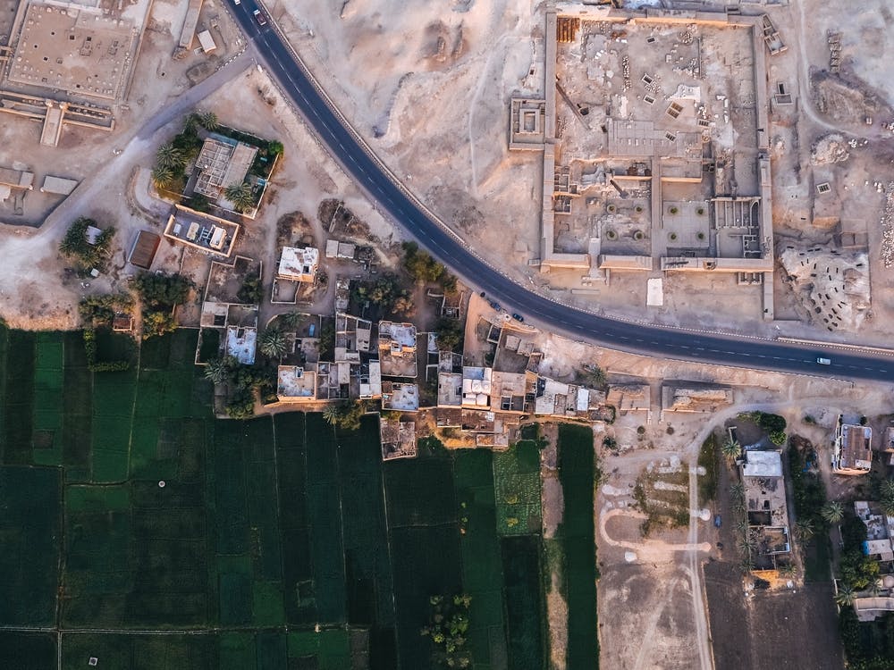 Aerial view of Luxor, Egypt