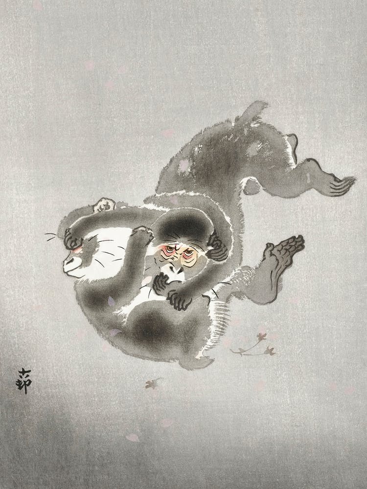 Two Playing Monkeys (1900 1930), Ohara Koson