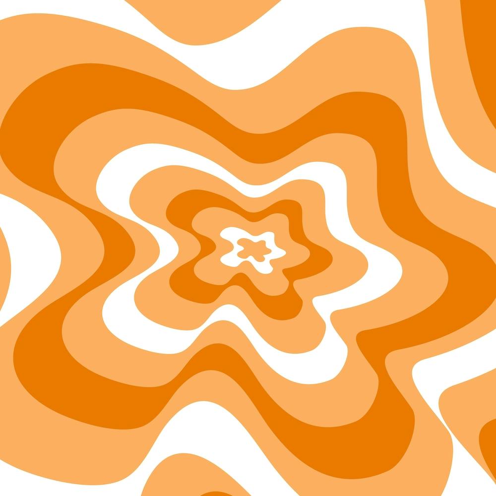 Orange And White Swirls