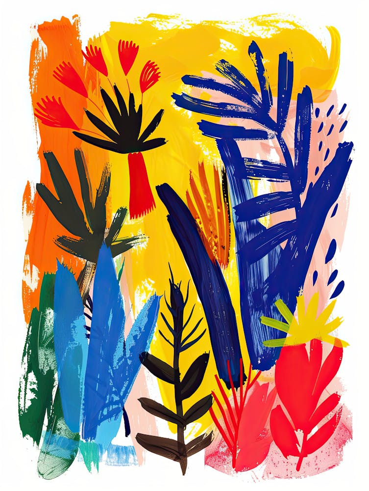 Wildes Blätterdach im Matisse-Stil