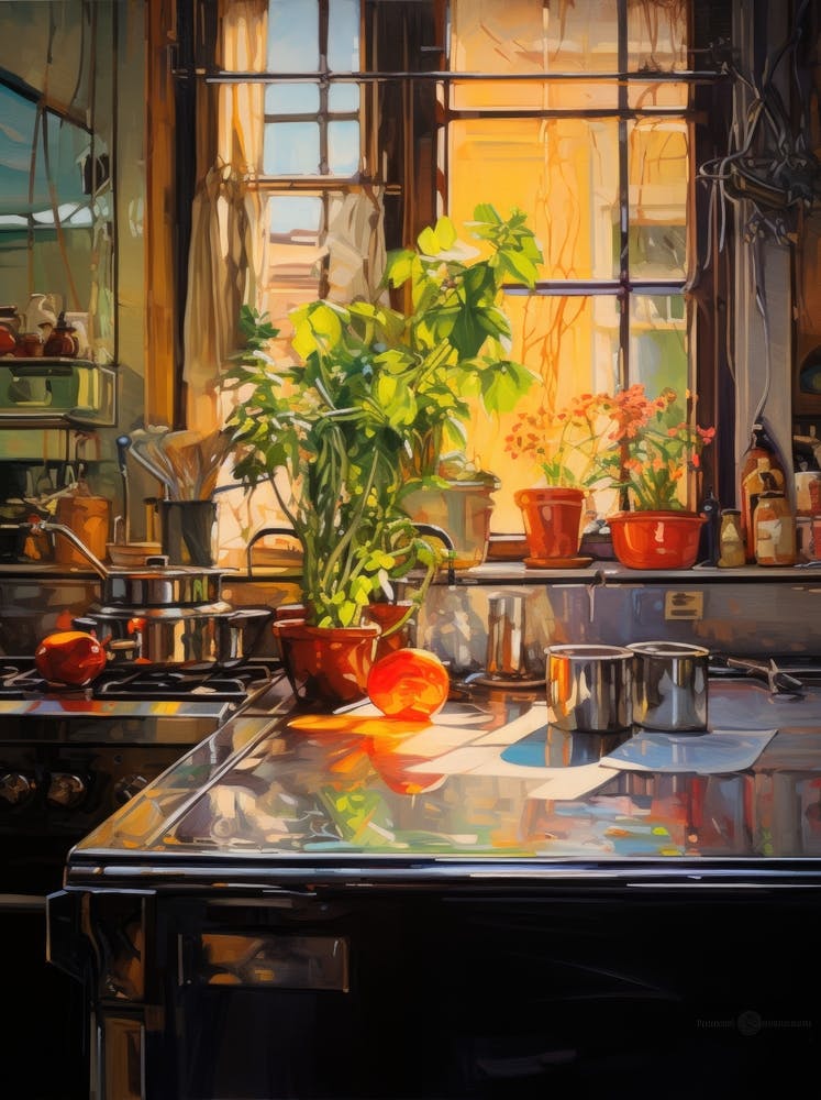 Kitchen With Potted Plants