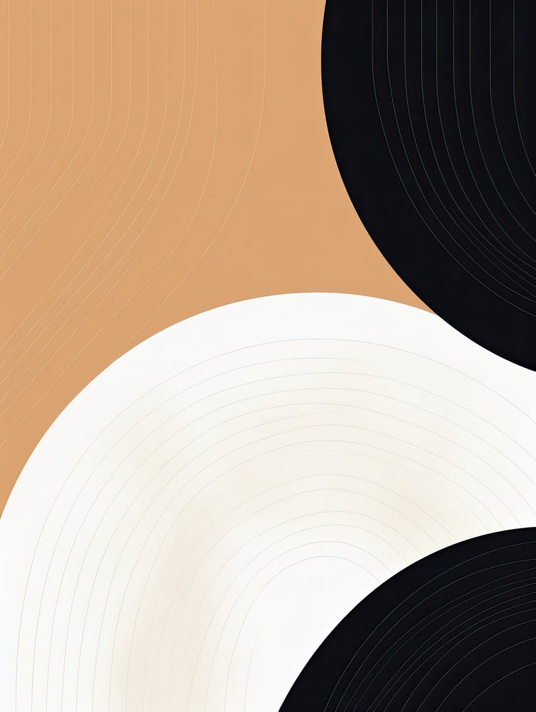 Bauhaus Dreamscape: Abstract Beige Circles