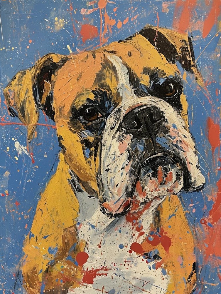 Bulldog Acrylic Painting 5