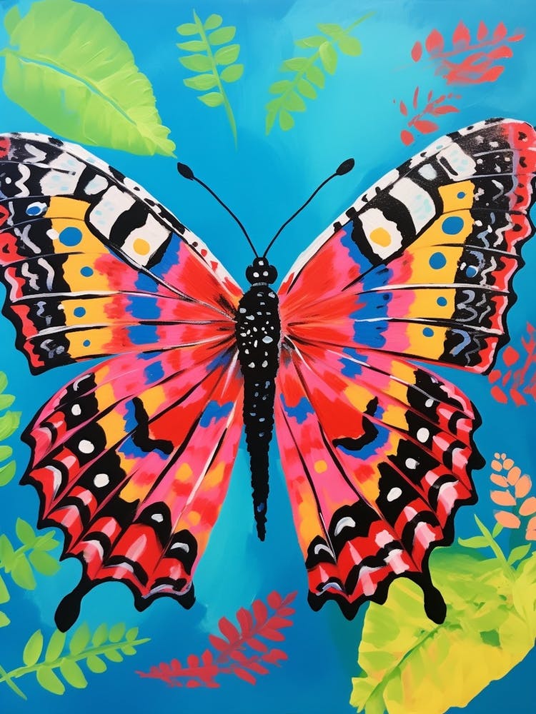 Pop Art Common Blue Butterfly 3