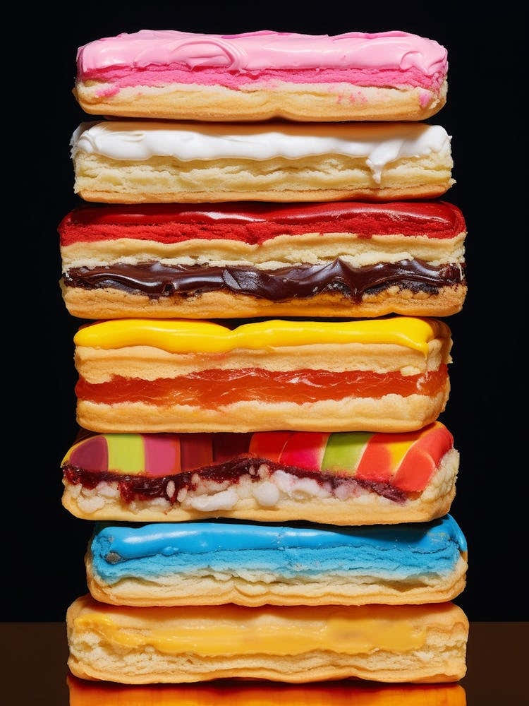 Stack Of Iced Eclairs