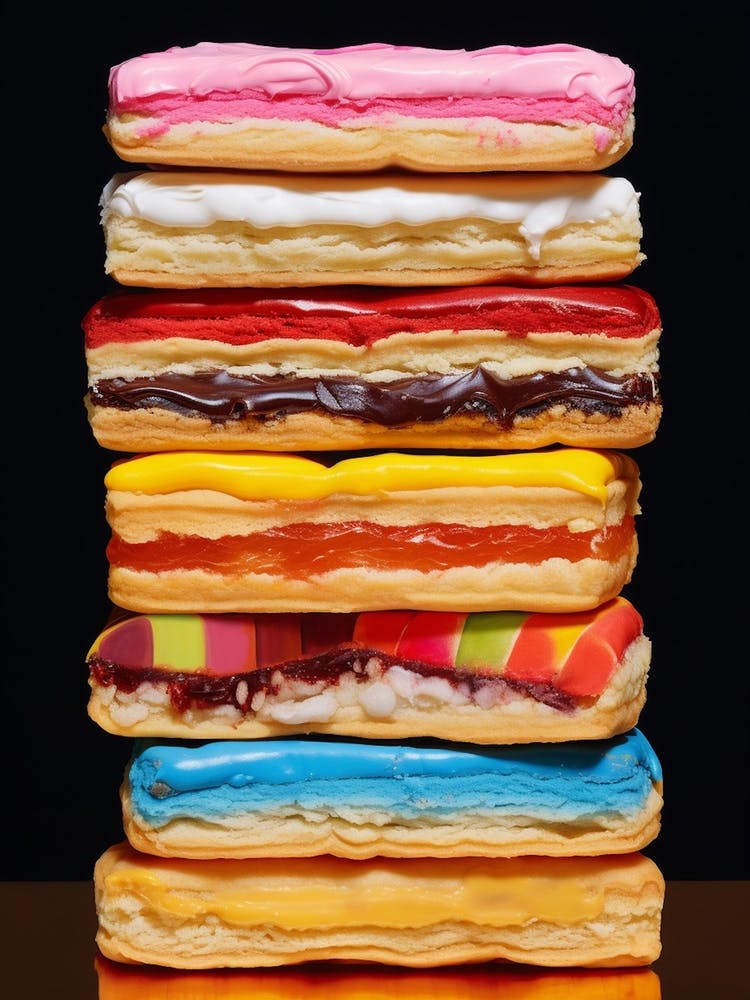Stack Of Iced Eclairs