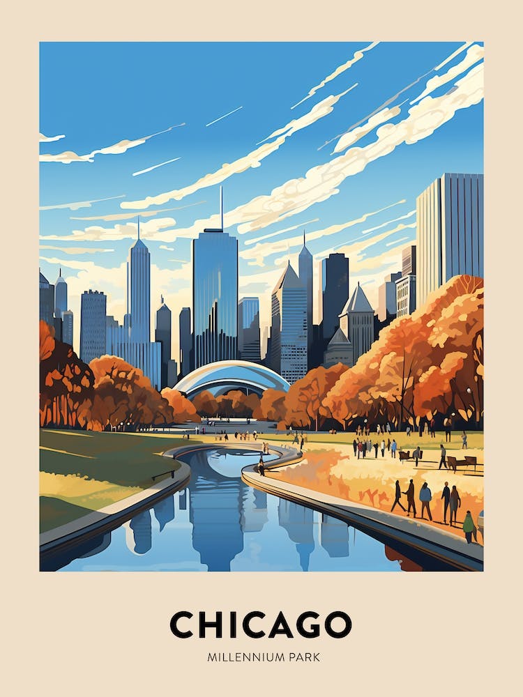 Millennium Park 7 Chicago Travel Poster