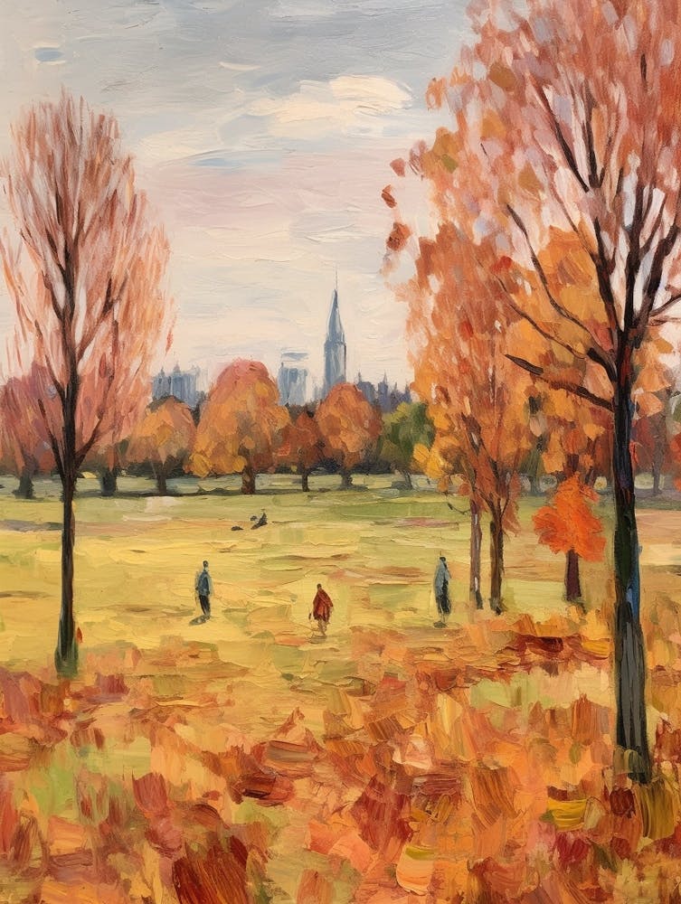 Autumn City Park Painting Brockwell Park London 3