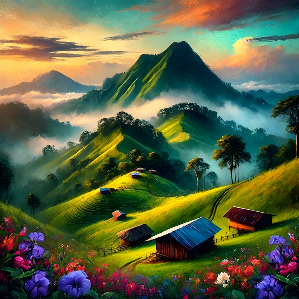 Enchanted Mountains Of Chalatenango, El Salvador A Captivating Digital Landscape Artwork