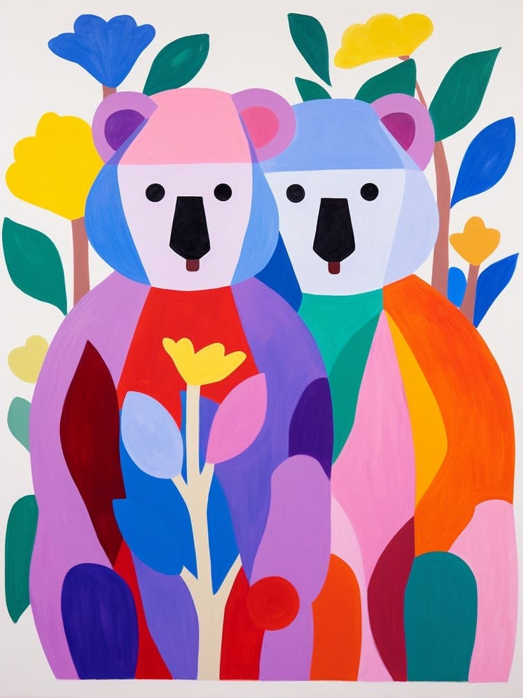 Colourful Kids Animal Art Koala 2