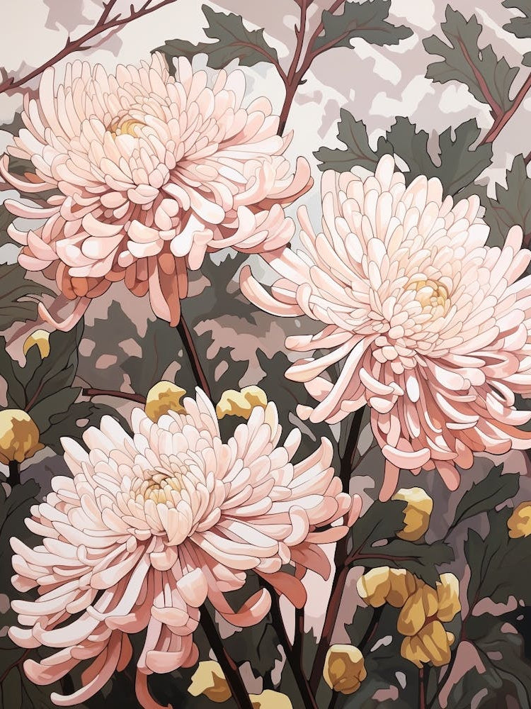 Chrysanthemum 4 Flower Painting