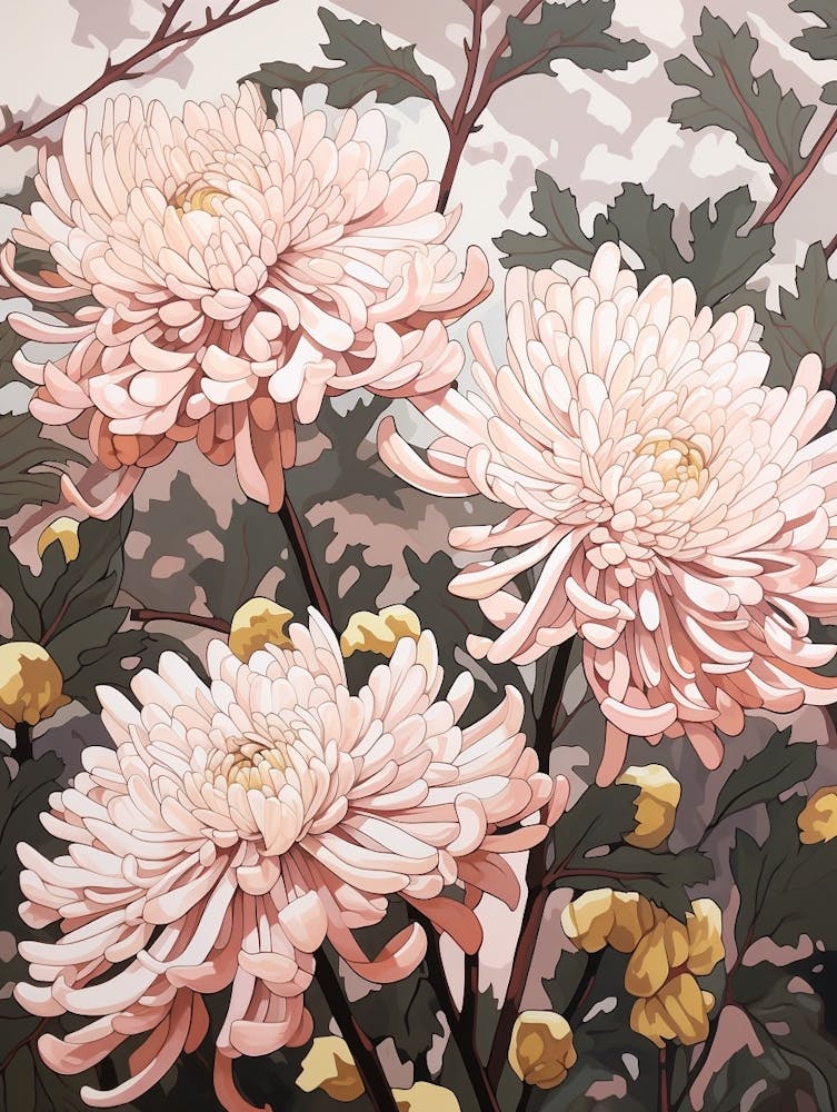 Chrysanthemum 4 Flower Painting