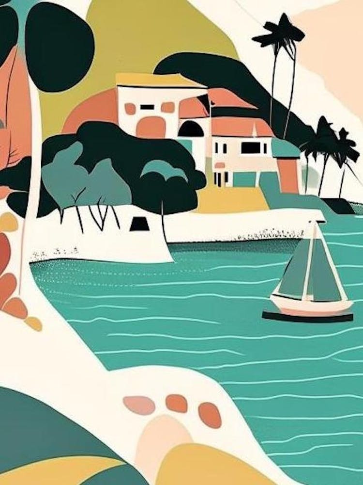 Ilha Grande Brazil Muted Pastel Tropical Destination
