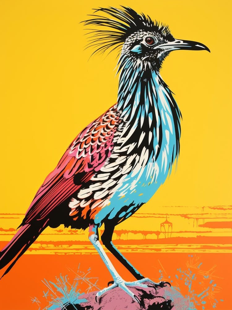 Andy Warhol Style Bird Roadrunner 4